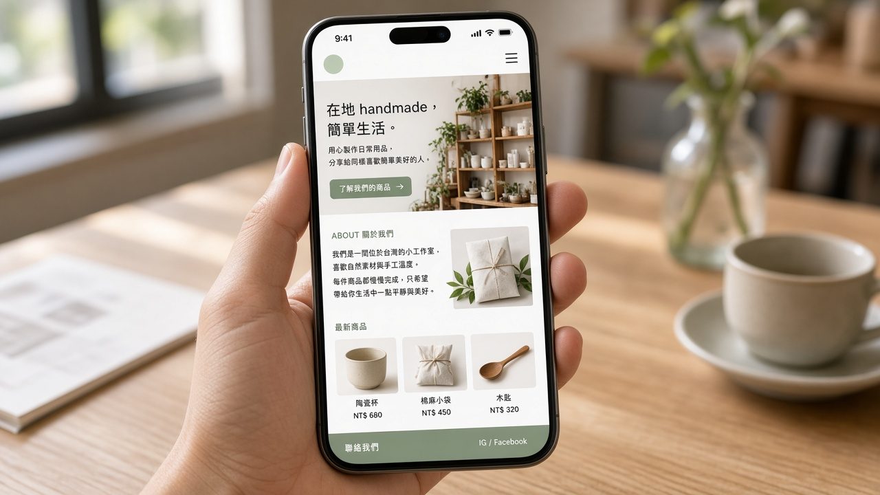手機上一頁網站範例